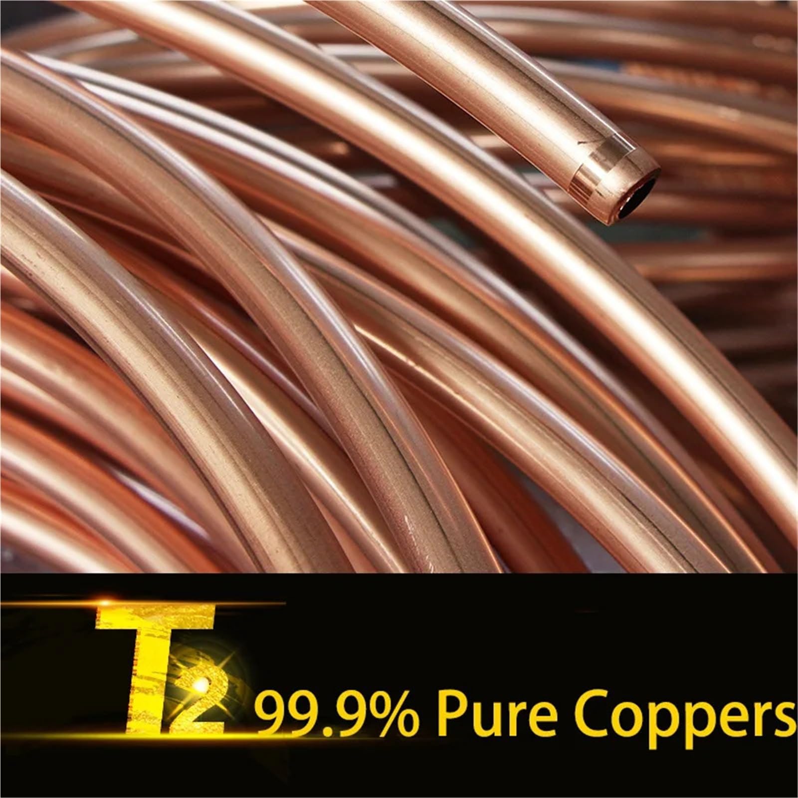 1–10 Meter weiches Kupferrohr, Spule OD 2/3/4/5/6 mm, Kupferdraht, Rohr, Klimaanlage, Kühlung, DIY, Handwerk (Länge 5 m, 5 mm x 0,5 mm)