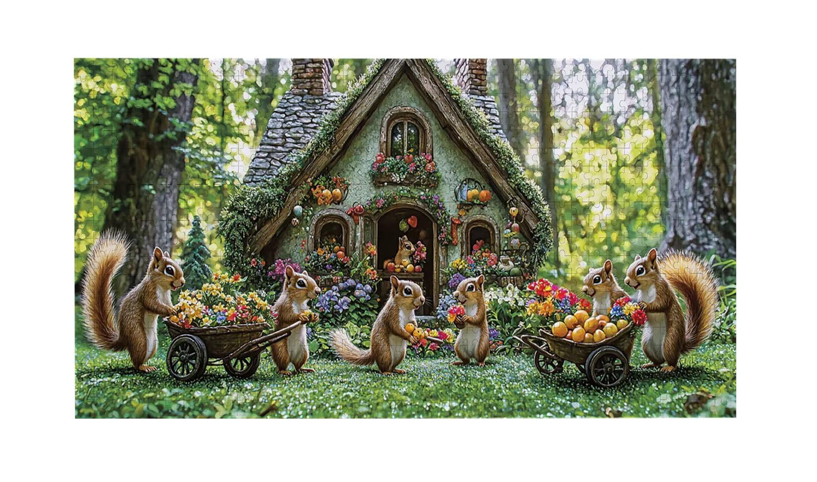 Puzzle 1692 Puzzle Erwachsene, EIN Herausforderndes Rätsel, Puzzles-Geschenk 179x31cm, Puzzlespiele für Die Ganze Familie, Geschenke für Frauen, Geschenke für Männer, Thema: Wald Eichhörnchen j-825
