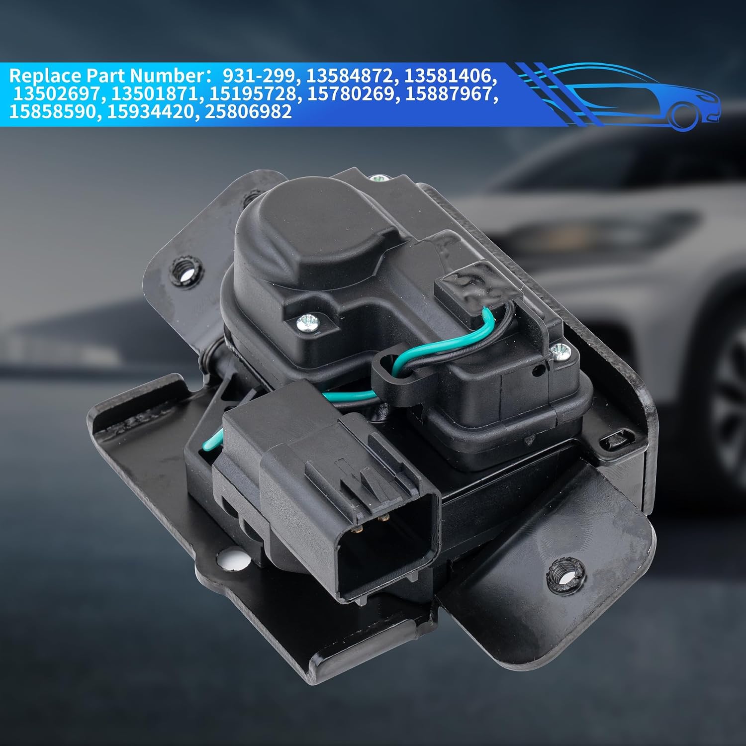 Tailgate Trunk Door Lock Actuator Motor with 4 Pins 13584872 for Chevrolet Equinox Tahoe GMC Saturn Cadillac Buick Enclave Pontiac Torrent Without Power Liftgate Replaces 931-299, 13501871