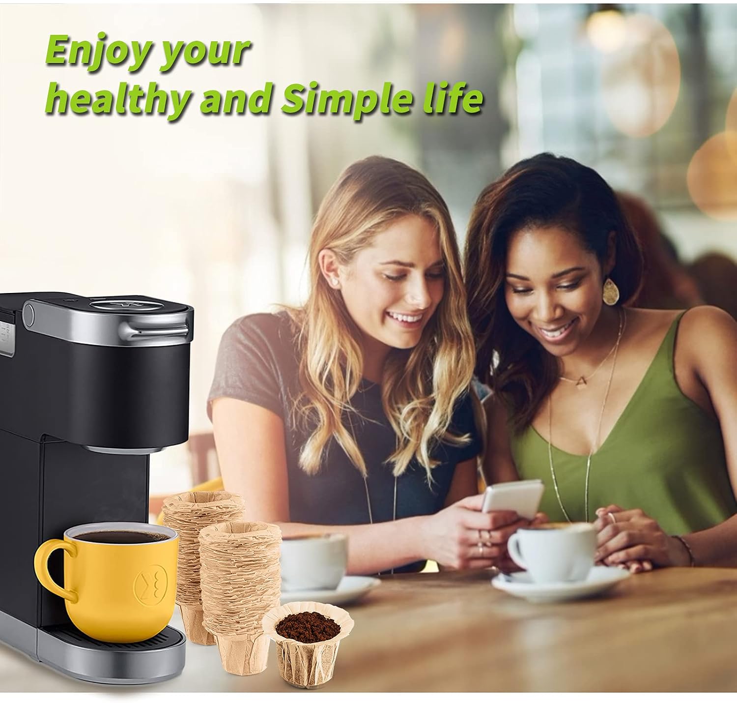 Unbleached Disposable K Cup Filters, Fits Keurig 1.0 & 2.0 Reusable Pods