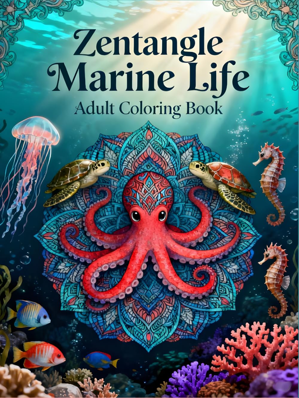 Zentangle Marine Life – Adult Coloring Book: Relaxing Ocean-Inspired Patterns for Stress Relief, Mindfulness, and Creative Expression