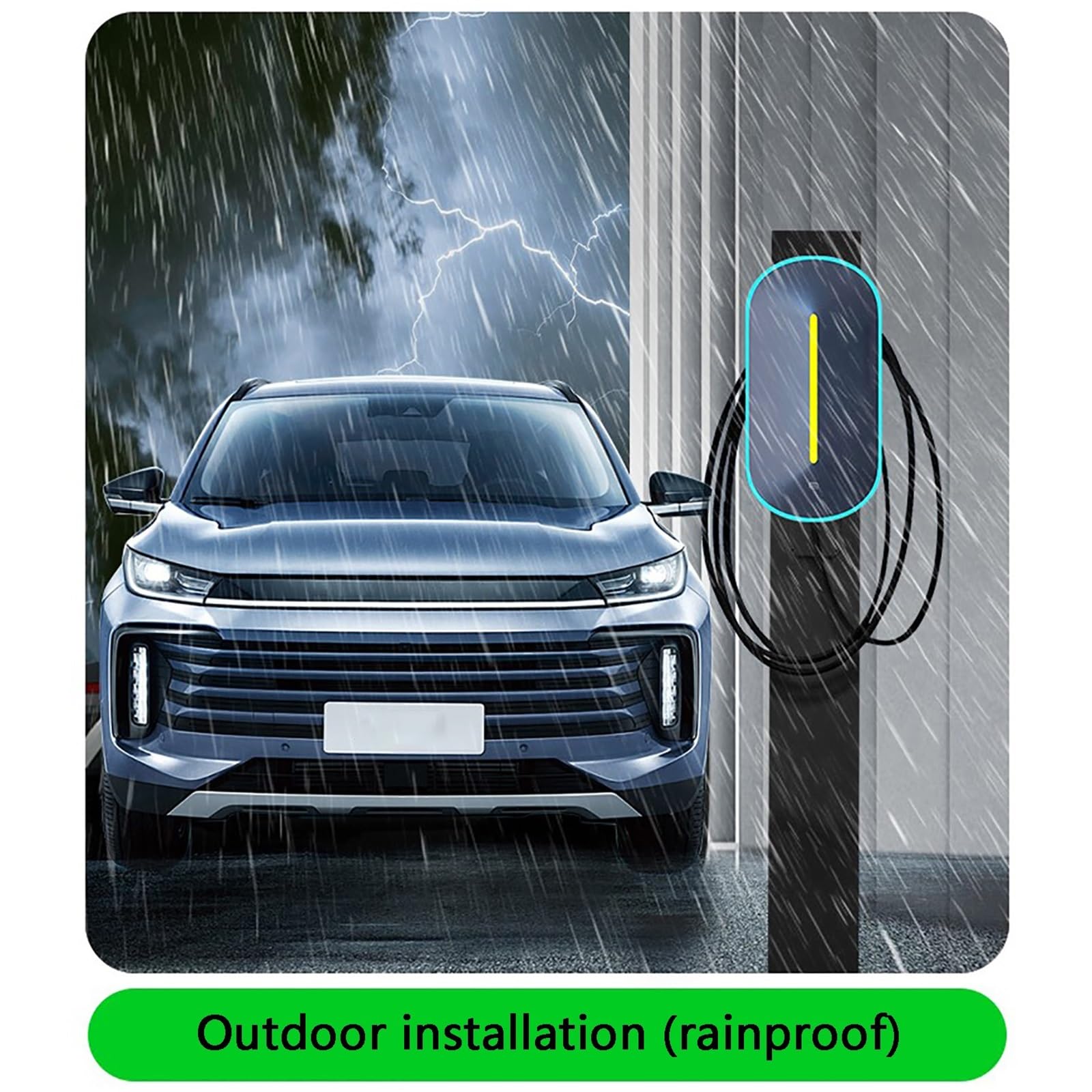 EV Ladeständer mit Haken, Ladestation Stützstange, universelle Wallbox-Halterung, sichere Installation, strapazierfähig