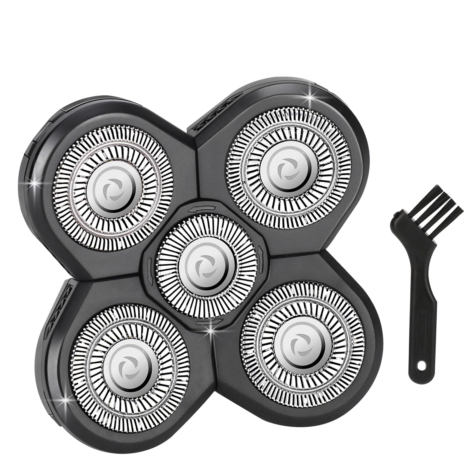 1 PCS Head Shaver Replacement Blades,Valentines Day Gifts for Him Mens Husband Dad - Birthday Gift Ideas for Dad, 5-Blade Shaver Heads for Bald and Face Hair with Cleaning Brush