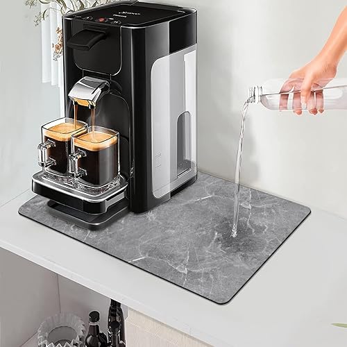 Golener Tapete para cafetera para encimeras, almohadilla de goteo de 19 x 13 pulgadas, absorbente, lavable, reversible, de microfibra, para secar