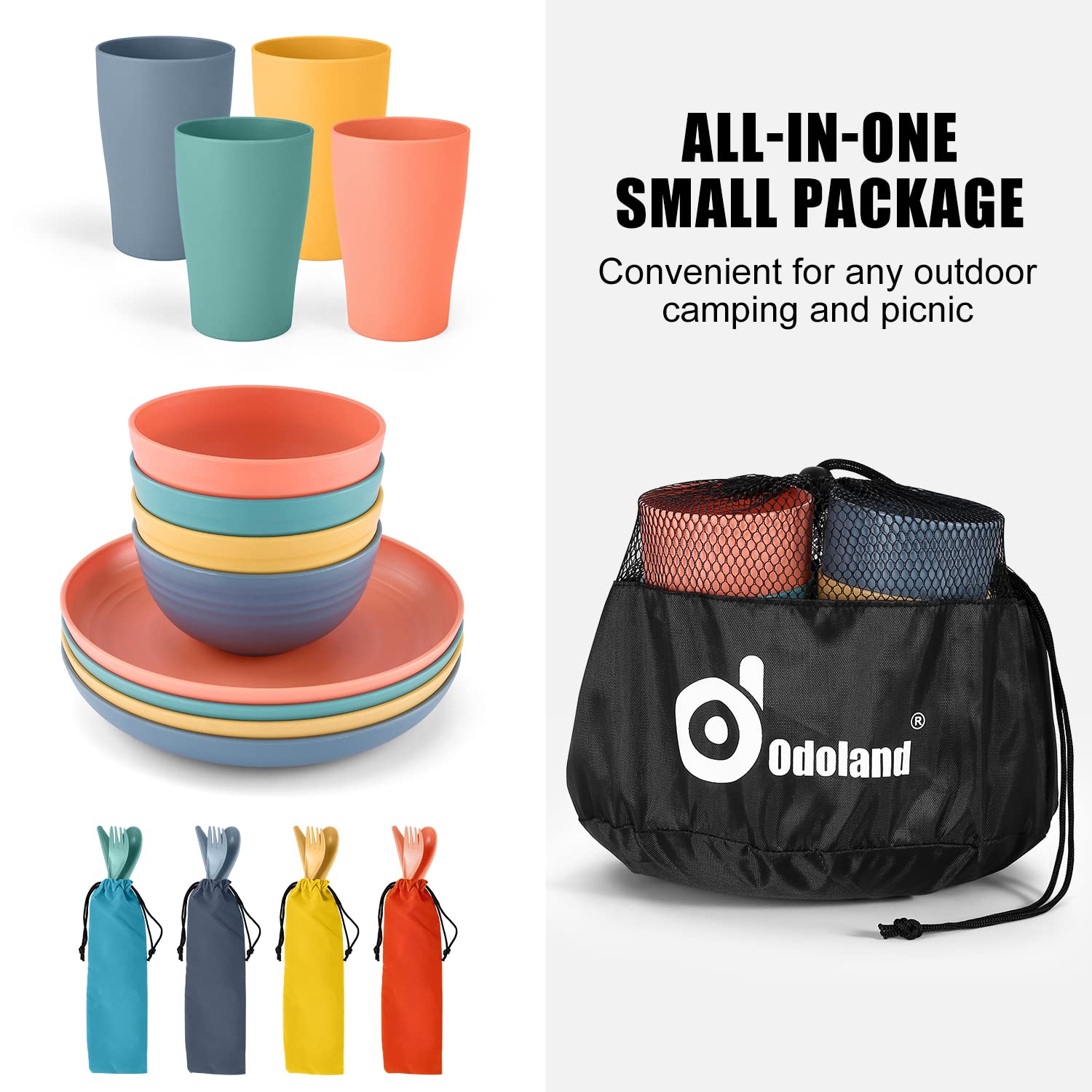 Ensemble De Vaisselle - 4Pcs Brown - Acier Inoxydable Et Bois - 4 Pièces - Couverts Complets