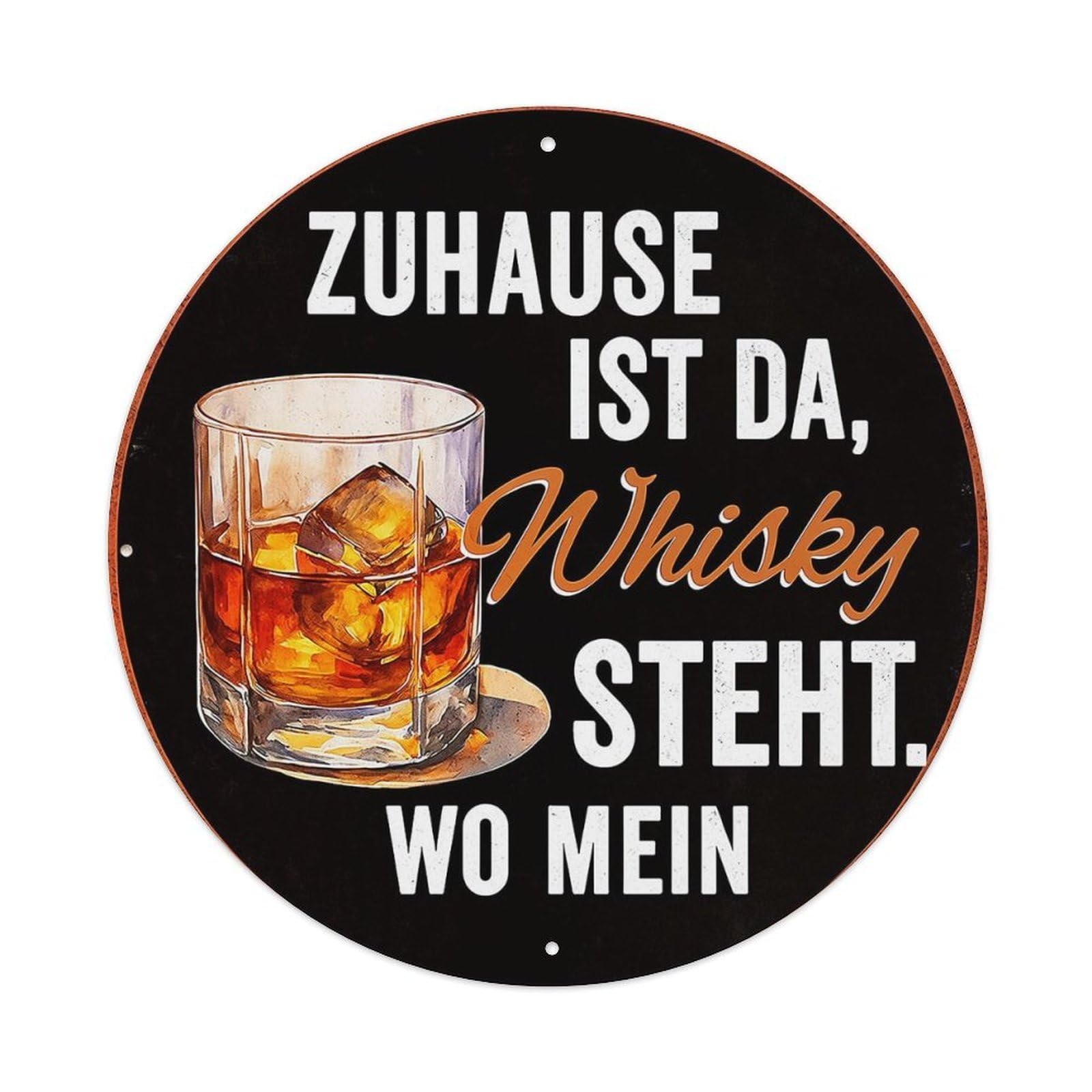 Jdyansheng Vintage Zuhause Ist Da Whisky Steht Tin Sign Metal Poster Metal Signs For Home Man Cave Bar Cafe Kitchen Laundry Room Wall Decorations 8X8 Inches