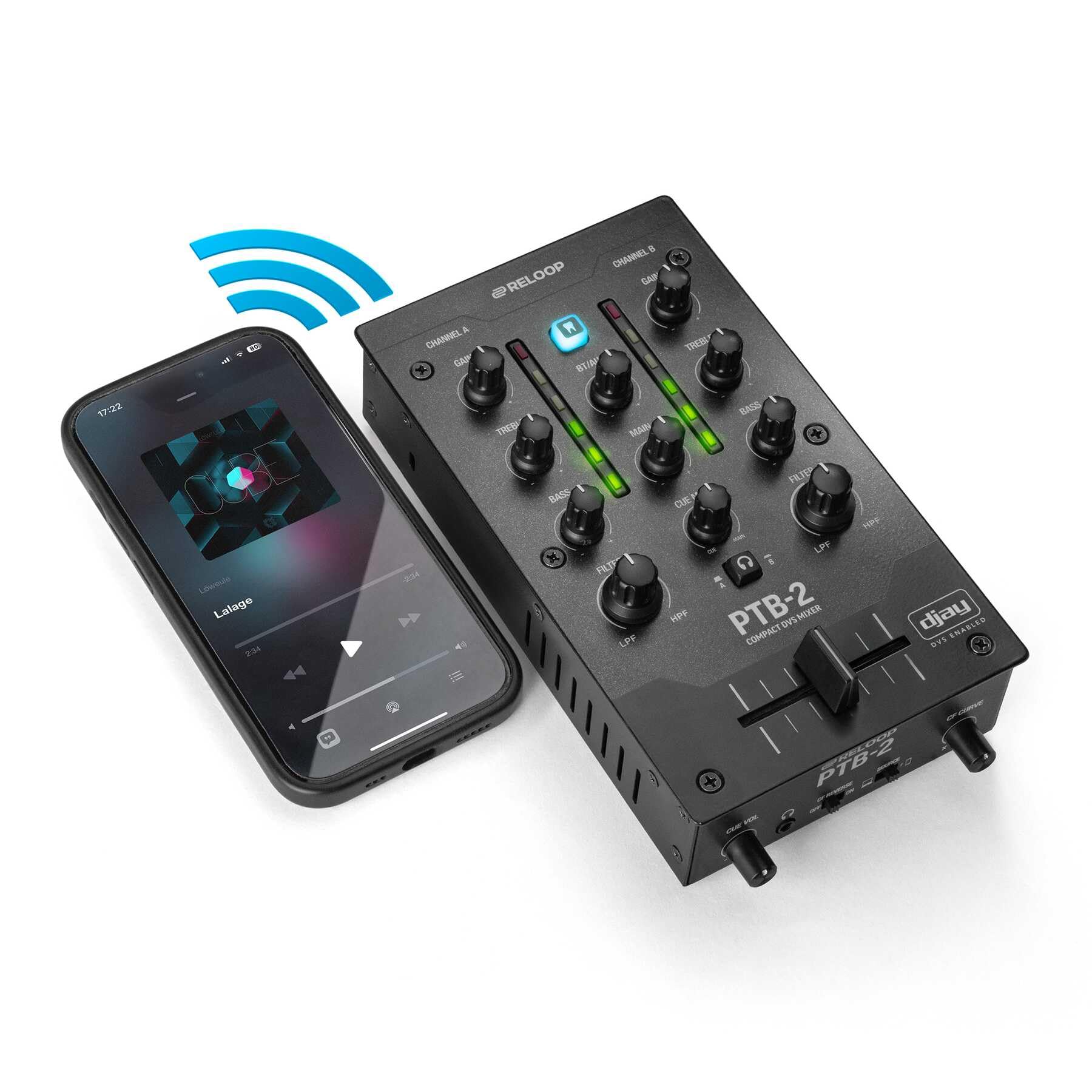 Reloop PTB-2 - Mixer DJ compatto e mobile 2+1 canali