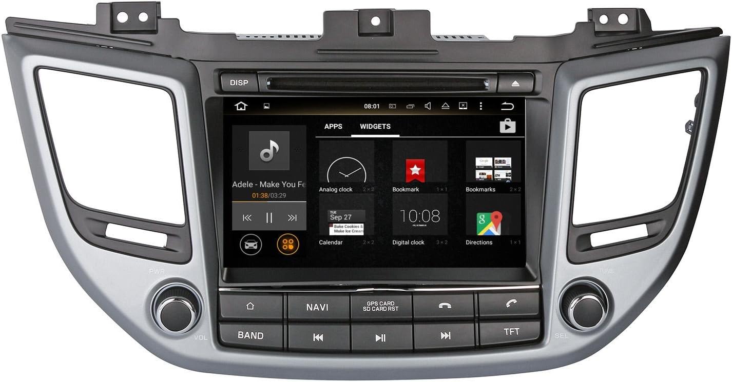 XTTEK 8 inch HD 1024x600 Multi-touch Screen in dash Car GPS Navigation System for Hyundai Tucson 2016 2017 Quad Core Android DVD Player+Bluetooth+WIFI+SWC+Backup Camera+North America Map