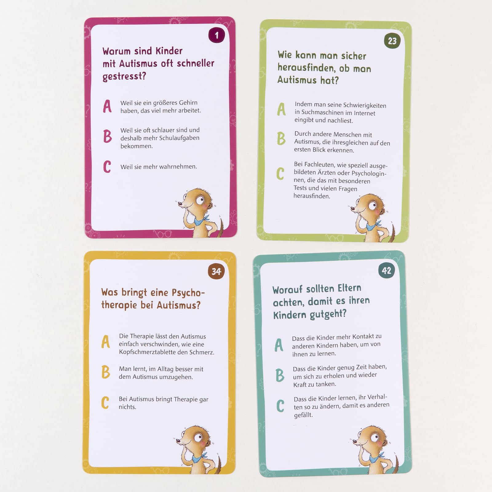 Wilbo weiß was über Autismus: Wissensquiz zur Psychoedukation in der Kinderpsychotherapie. 50 schlaue Fragen und wissenswerte Antworten. Mit ... 9,8 x 14,3 cm (Beltz Therapiekarten)
