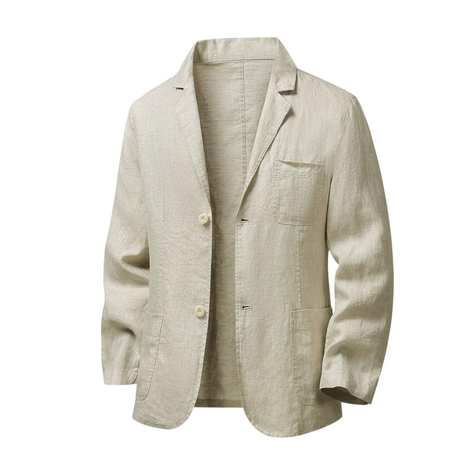 Blazer lin homme décontracté veste ajustée manches longues chic - 8
