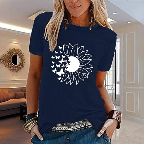 T-Shirt Femme Ample Col Rond Manches Courtes - Tee Shirt Oversize Coton Lin Respirant, Haut Décontracté Casual Élégant Pas Cher, Couleur Unie