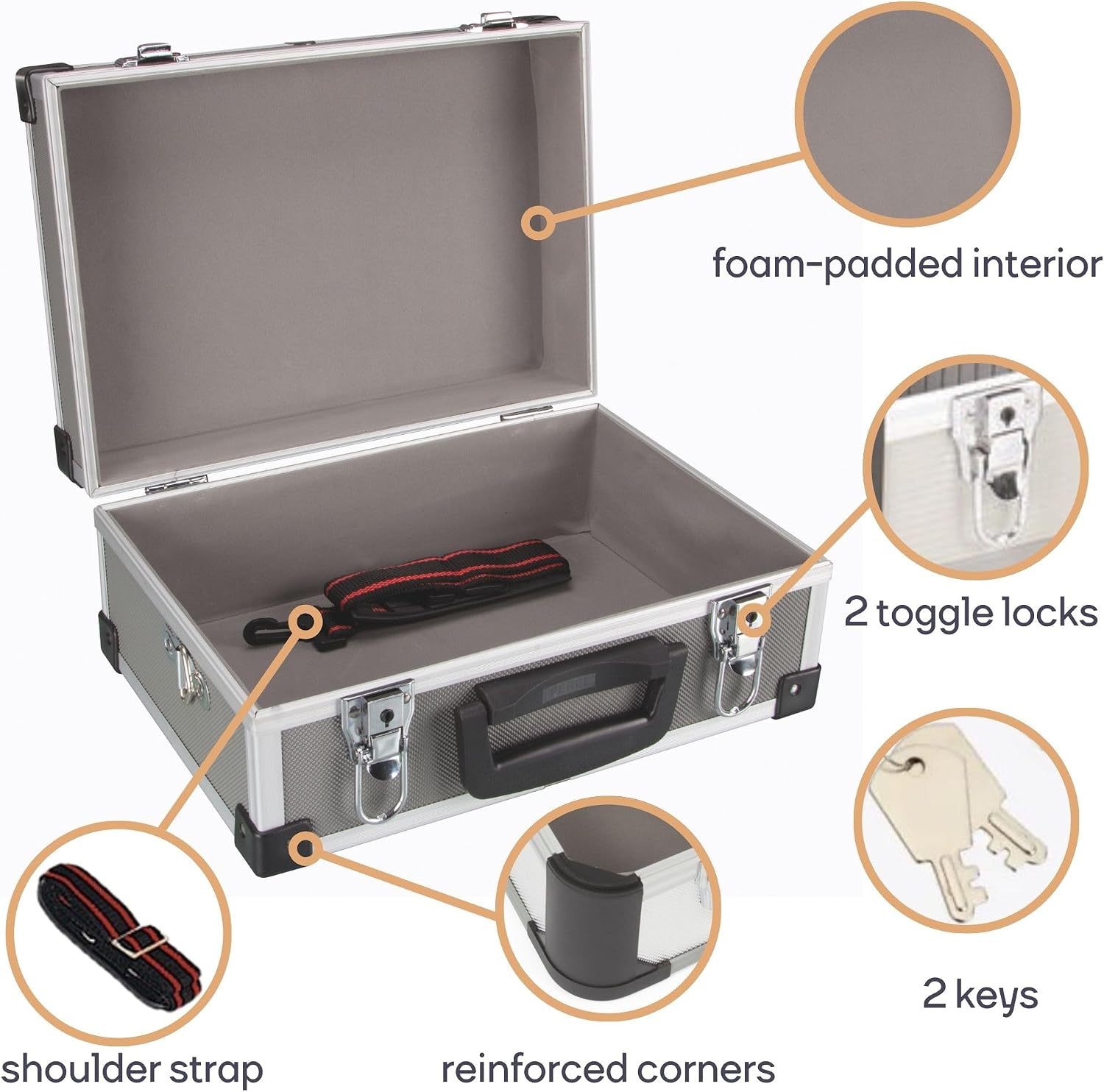 Vellman Waytex Classification Valise Aluminium 330 x 230 x 150 mm Grey