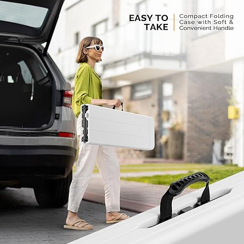 Miniatura 8 de VINGLI Banco plegable de plástico de 6 pies, asiento de picnic portátil para interiores y exteriores, campamento, comedor, actividades de Blanco