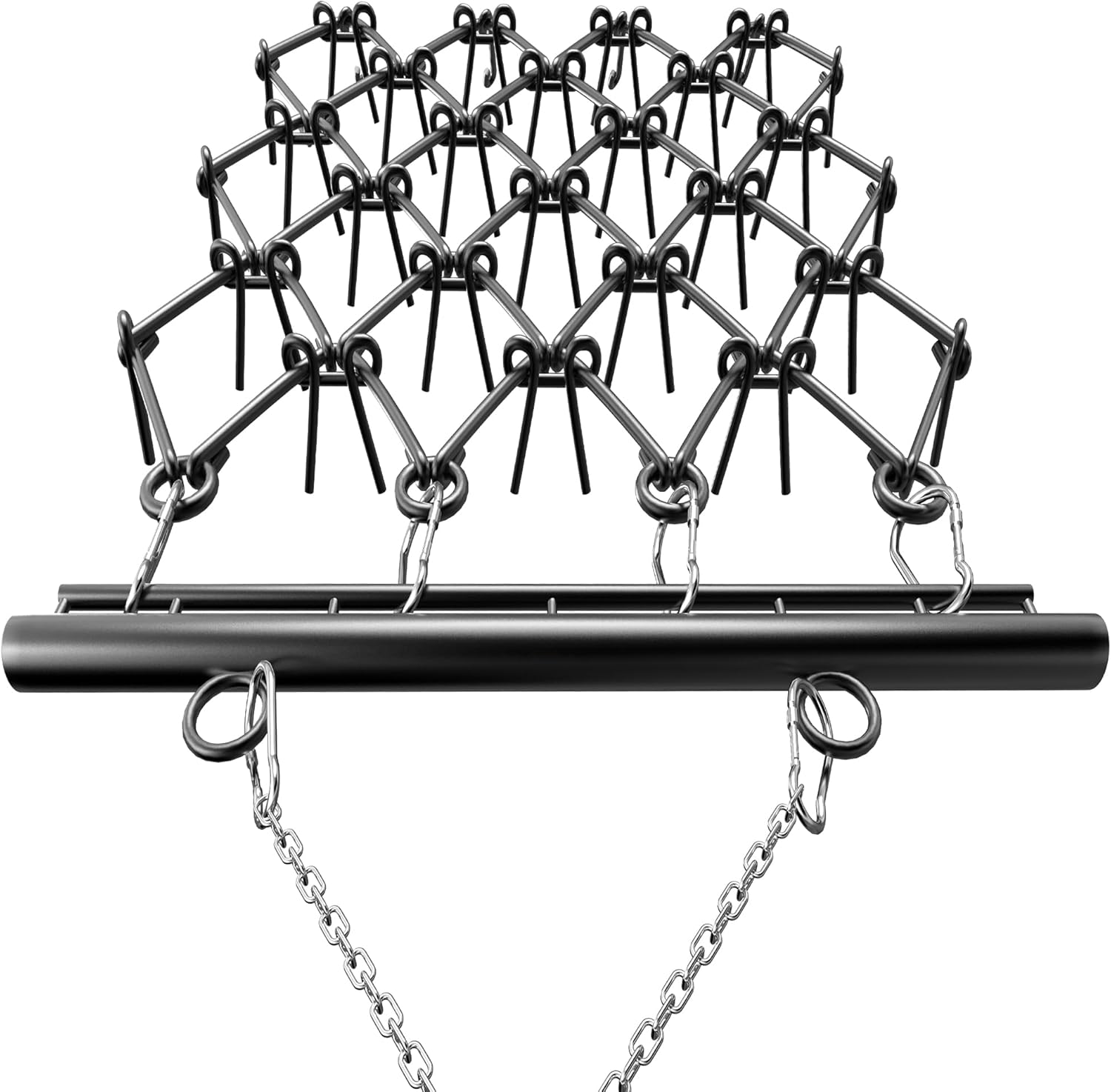 Heavy-Duty Drag Harrow, 4' x 4' - for ATV, UTVs, Lawn Tractors 1/2" Teeth for Leveling, Grading, Pastures, Breaking up Soil, and More