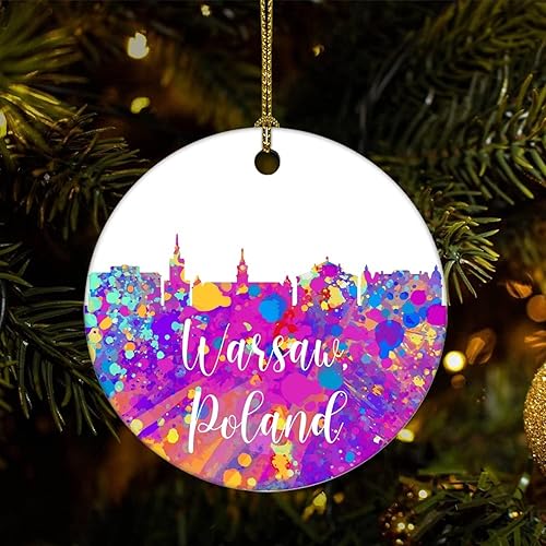 Vista 25 de Two-Side Printed Netherlands-Rotterdam Ceramic Christmas Ornament, Novelty for Family Friends Kids, Colorful City Painting Christmas Keepsake