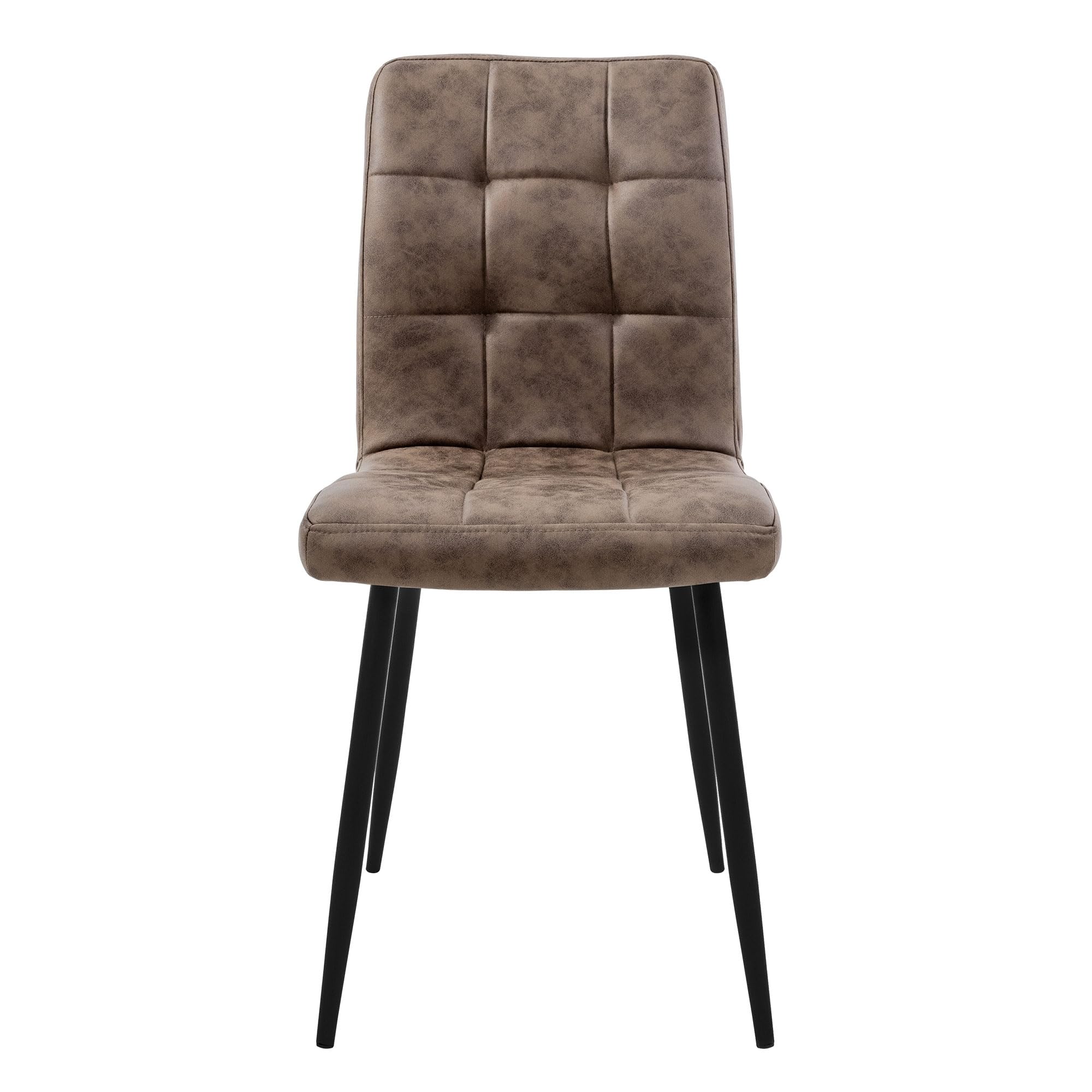 ML-Design Zestaw 4 krzesel w kolorze brazowym z tapicerowanym siedziskiem z ekoskóry Krzesla do jadalni i salonu z metalowymi nogami i ergonomicznych ksztaltem idealne do stolu