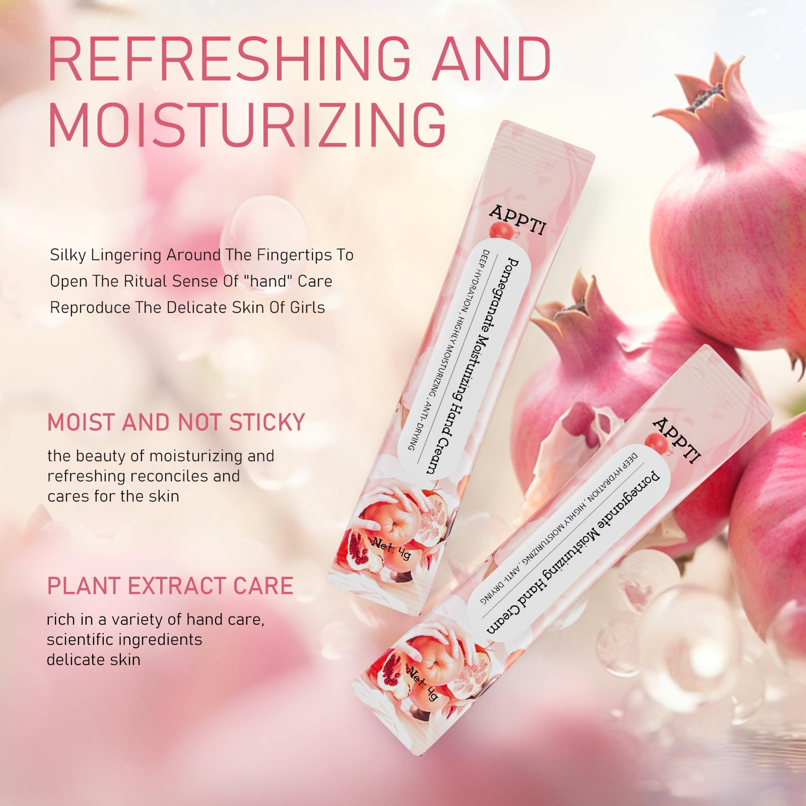 APPTI Moisturizing Hand Cream, Hydrating Nourishing Hand Lotion, Travel Size Hand Cream, Variety Fragrance (Pomegranate) - Image 2