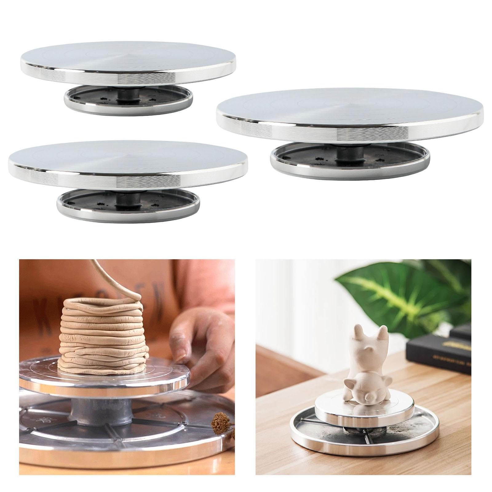 Dwustronne koło garncarskie, ceramiczny gramofon 15 cm do modelarstwa i rzeźbienia, narzędzie artystyczne ze stopu aluminium dla rzemieślników ceramicznych i artystów