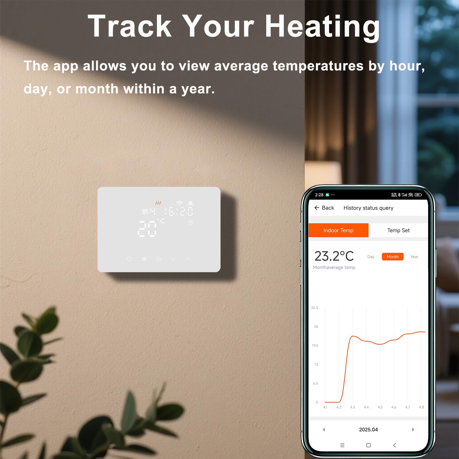 KETOTEK Inteligentny termostat, bojler, WLAN 5 A, 230 V, termostat pokojowy, WiFi, programowalny, do kotła/ogrzewania podłogowego, wody, kompatybilny z aplikacją Alexa, Tuya/Smart Life