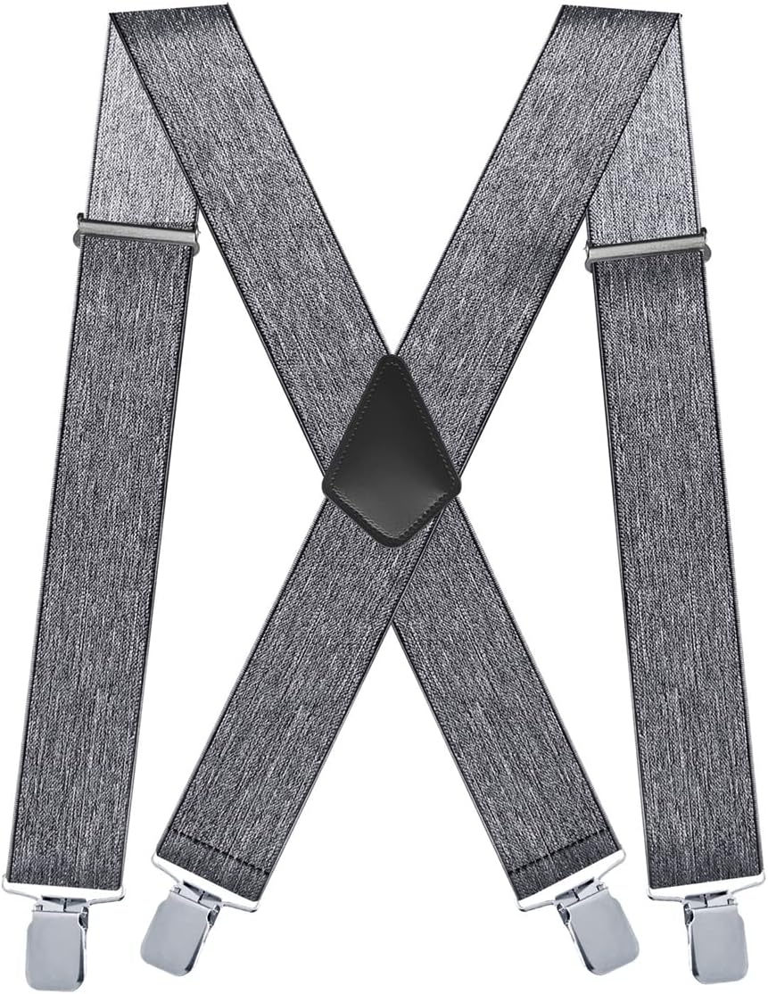 Suspenders Mens Braces Heavy Duty X Back Suspenders for Men 2 inch Wide