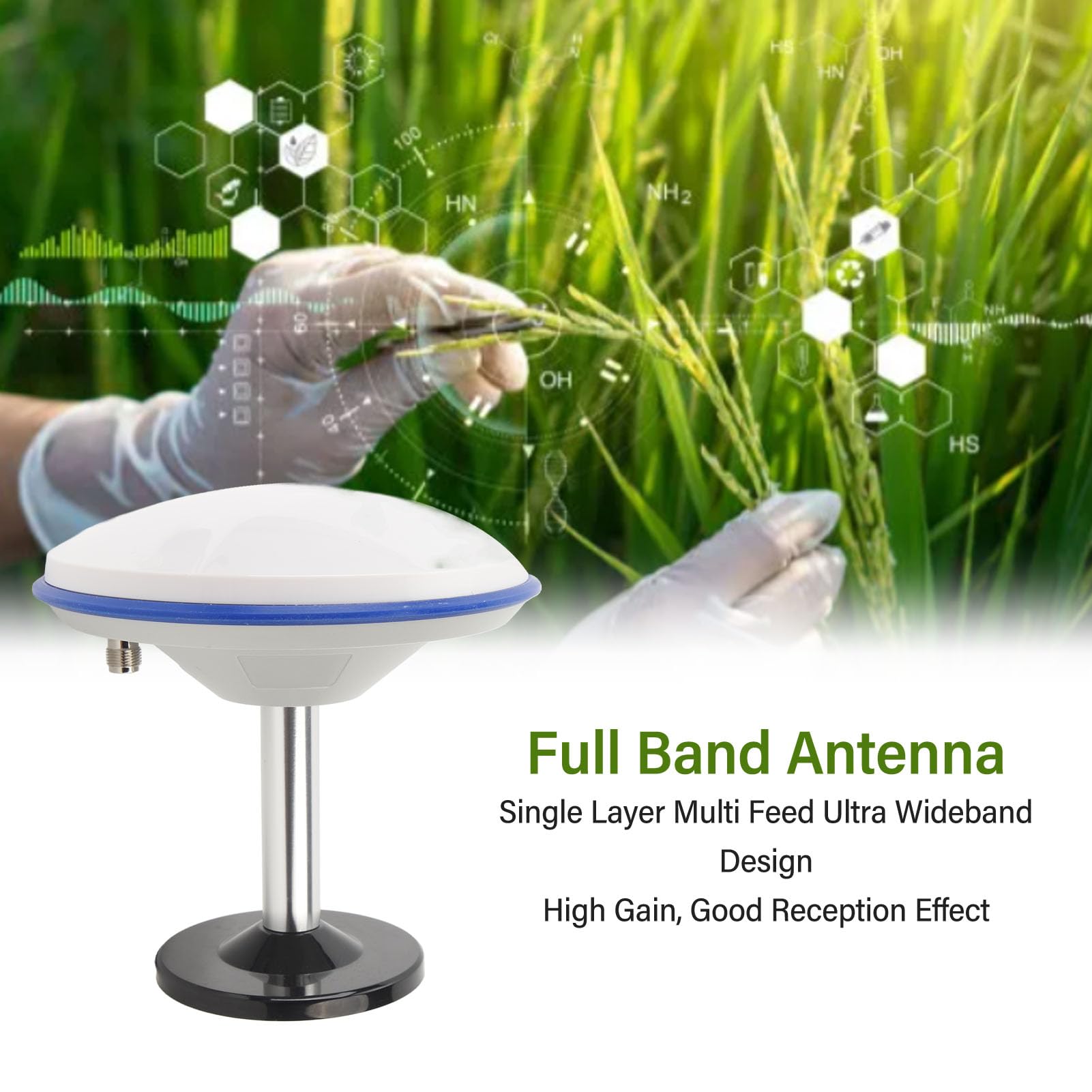 Antena Receptora GPS Conector Hembra TNC Antena de 4 Estrellas de Alta Precisión Frecuencia Completa para Uso Agrícola