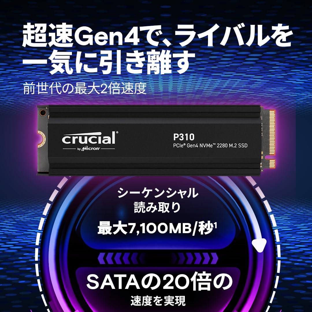 Amazon.com: Crucial P310 2TB with Heatsink, 3D NAND NVMe