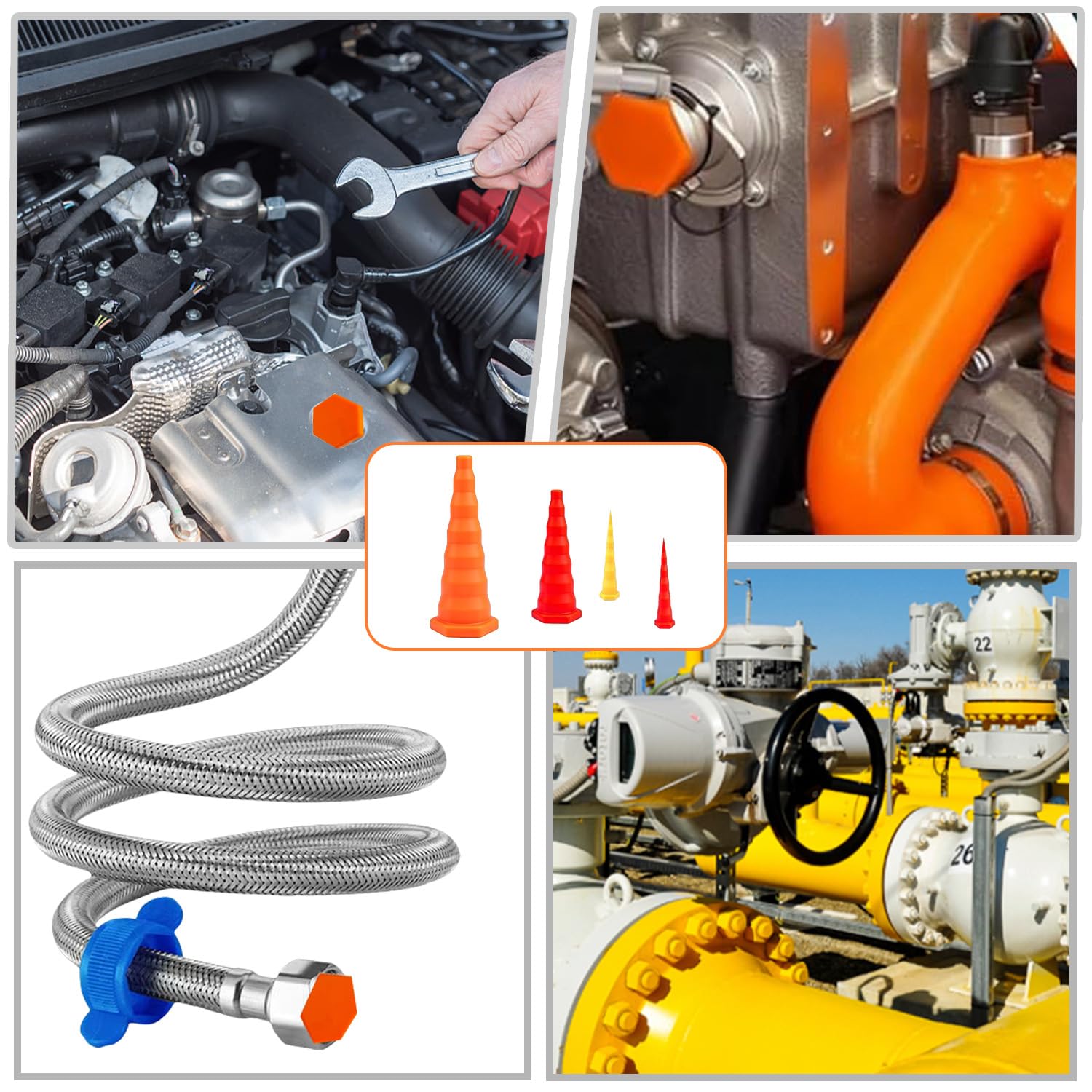 22 Stück Hydraulik Stopfen Hydraulikschlauch Stopfen, 3 GrößEn Gummistopfen Konisch Hydraulik Universal VerschlüSse Gummistopfen Hydraulikstopfen FüR Rohrleitungen öLrohr Bunt