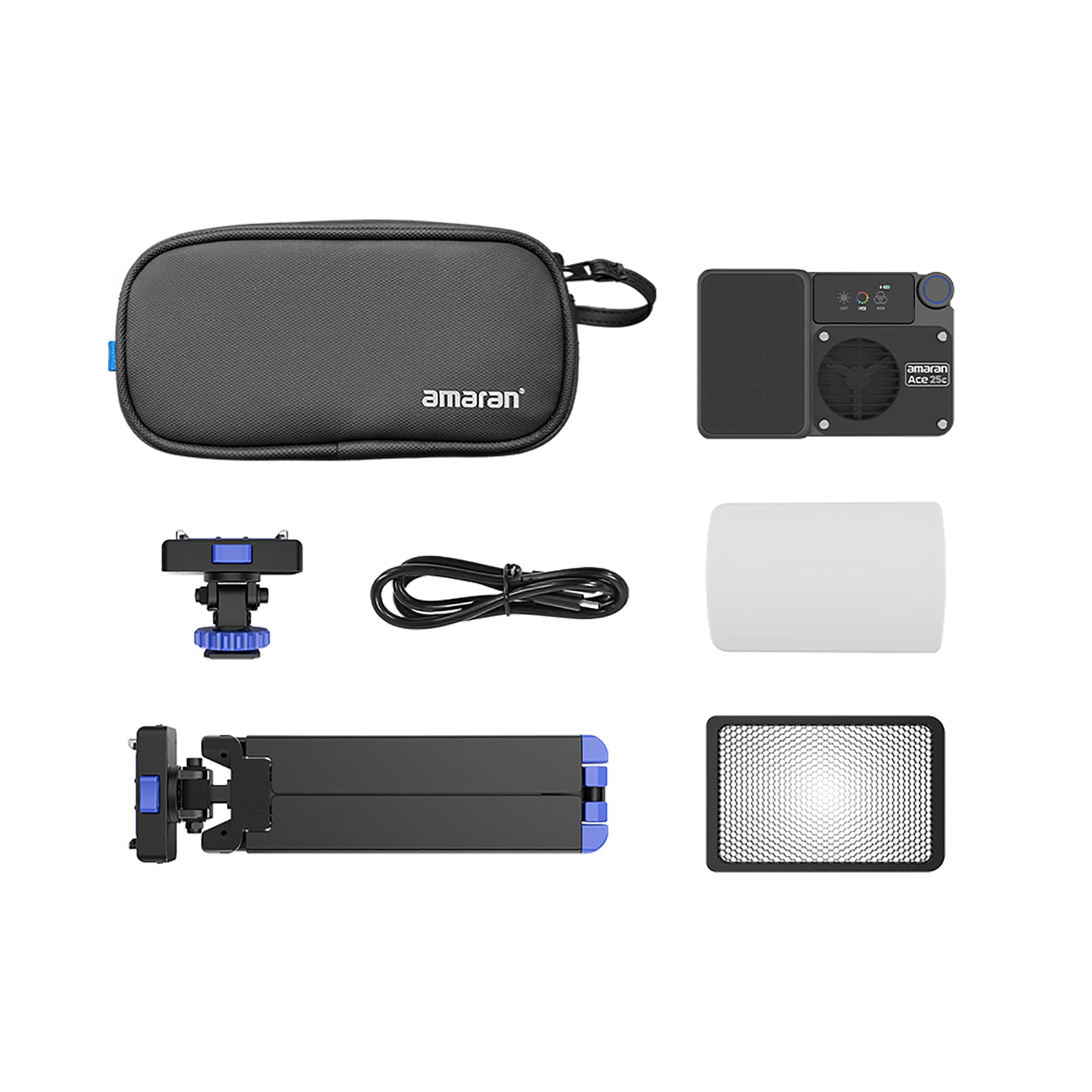Aputure Amaran Ace 25c - Set di Illuminazione Video RGBWW a LED da 32 W a Colore Completo per Fotocamera, 2300 K-10000 K, Controllo Rapido tramite App (Antracite)