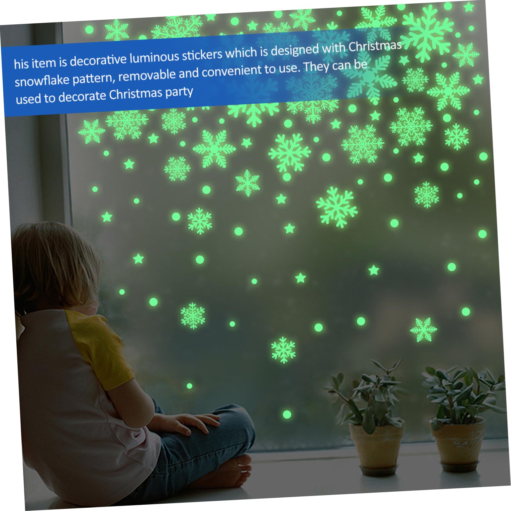 minkissy 10blätter Weihnachts Schneeflocken Aufkleber Nachtlicht Deko Sticker Für Festliche Für Und Kinderzimmer