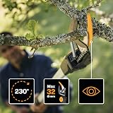 Fiskars Coupe-Branches Multifonctions Télescopique, pour Bois vert et Rameaux, Revêtement antiadhésif, Lame en acier/manche en aluminium, longueur 2,4 - 4 m, noir/orange, UPX86, 1023624 - 6