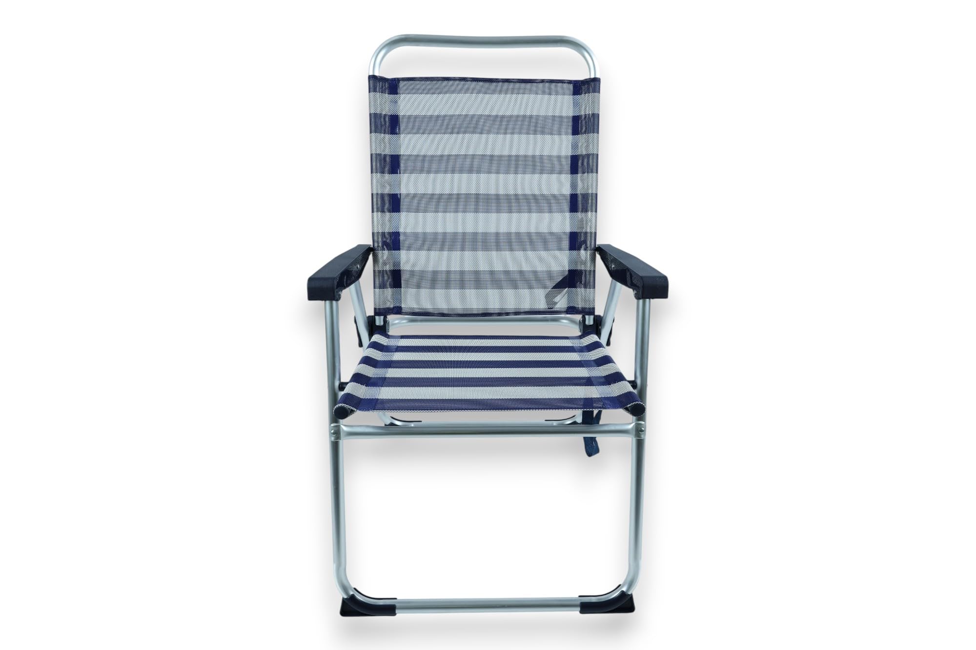 HERSIG - Silla de Playa Plegable de Aluminio con Asa, Estructura Reforzada y Tejido Anti-Desgarro para Relax en Exterior con Respaldo (Azul)