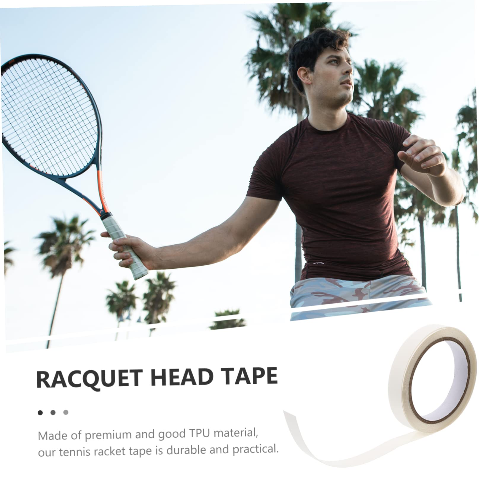 BESPORTBLE 4 di Nastro per Racchetta da Tennis Nastro per Telaio di Racchetta Facile da Staccare Nastro per Racchetta