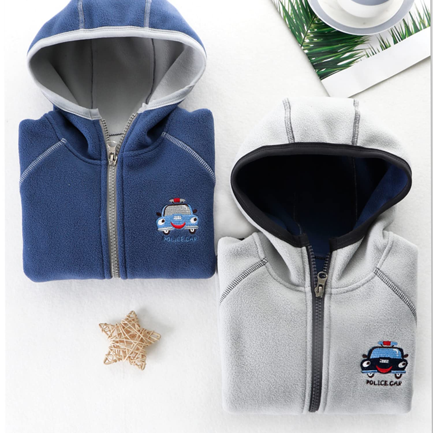 Niños Bebé Chaqueta de Forro Polar con Capucha Niño Niña Pequeño Cremallera Abrigo Informal Cálido de Vestir Exteriores Primavera Otoño Invierno Transiciones Temporadas
