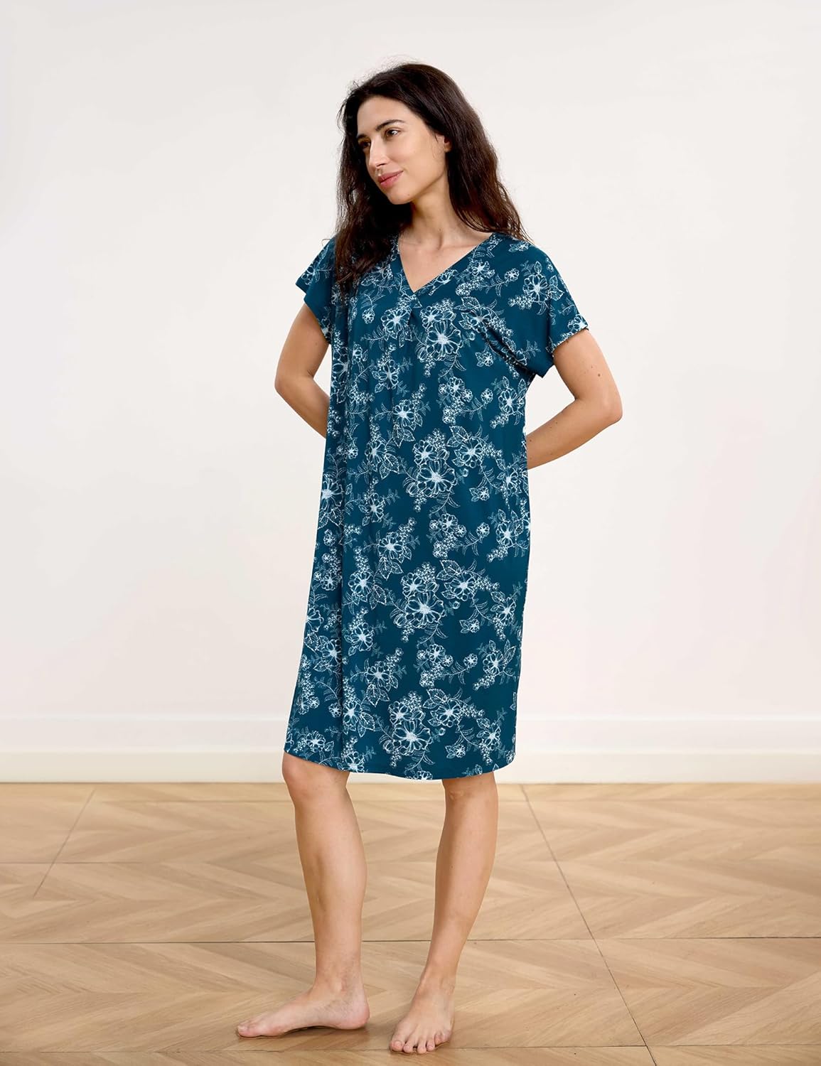 GYS Women's Nightgowns Bamboo Viscose Soft and Comfy Short Sleeve Pajama Dress - Image 4