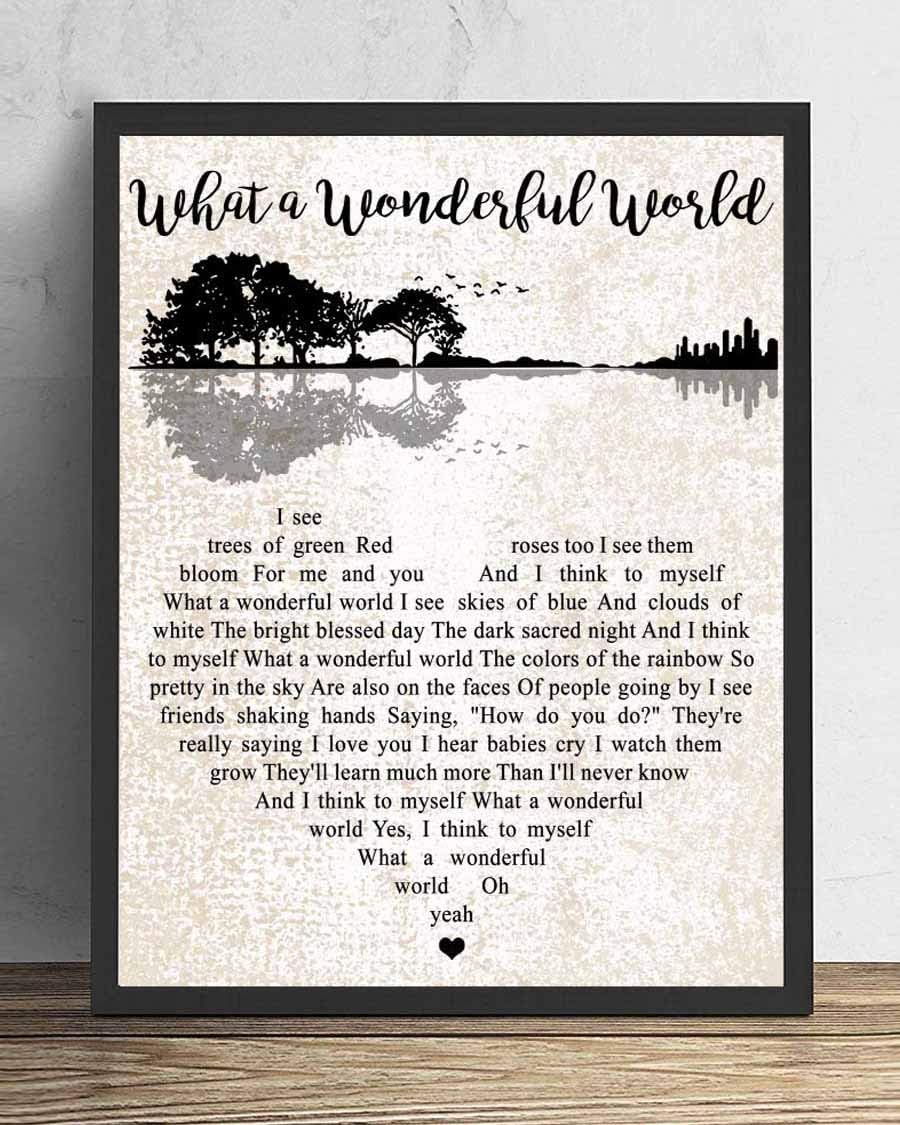 Amazon.co.jp Akalidebaih What a Wonderful World Song 歌詞ギフト ポートレート ポスター