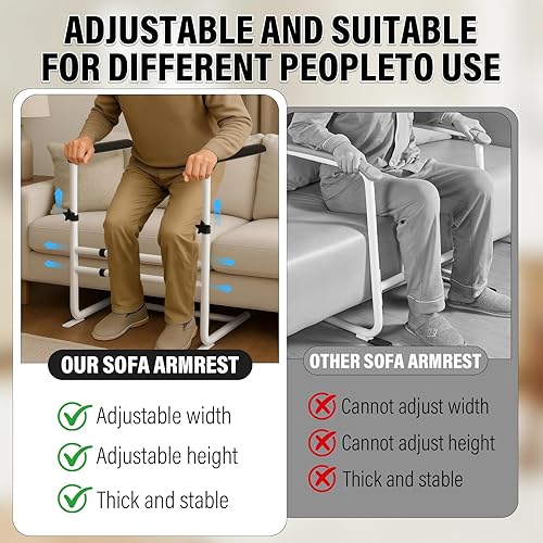 Miniatura 5 de Ayuda de pie para ancianos para levantarse del sofá, ayuda de pie ajustable para prevención de caídas, capacidad de 450 libras para personas