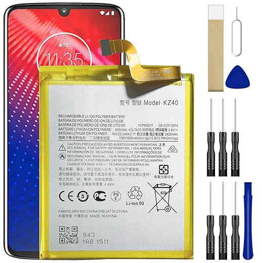 DDONG PLUS Replacement Li-ion Battery KZ40 [Upgraded] for Verizon Motorola Moto Z Z4 XT1980-4 Free Adhesive Tool