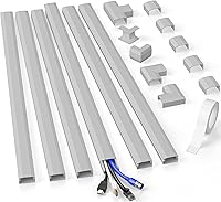 Vista 21 de Delamu Ocultador de cables, cubiertas para cables de 3 a 4 cables en la pared, gestión de cables grande para ocultar cables, fácil de instalar