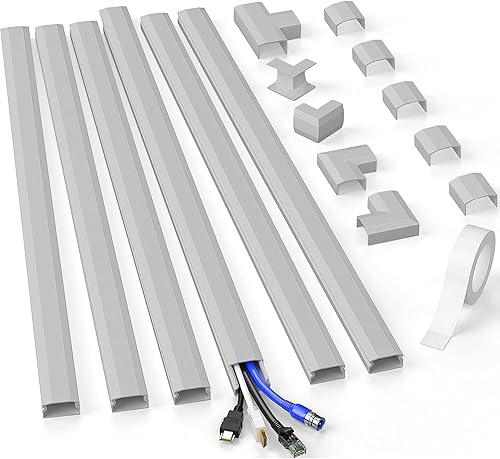 Miniatura 21 de Delamu Cubiertas de Cables para 3-4 Cables en la Pared, Ocultador de Cables de 254 pulgadas, Ocultador de Cables, Ocultador de Alambre Grande,