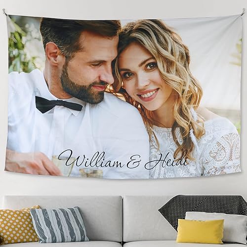 Miniatura 7 de XIAYUEHUA Bandera de fondo personalizada para subir imagen de tapiz personalizado para dormitorio, pancartas y letreros personalizados para colgar