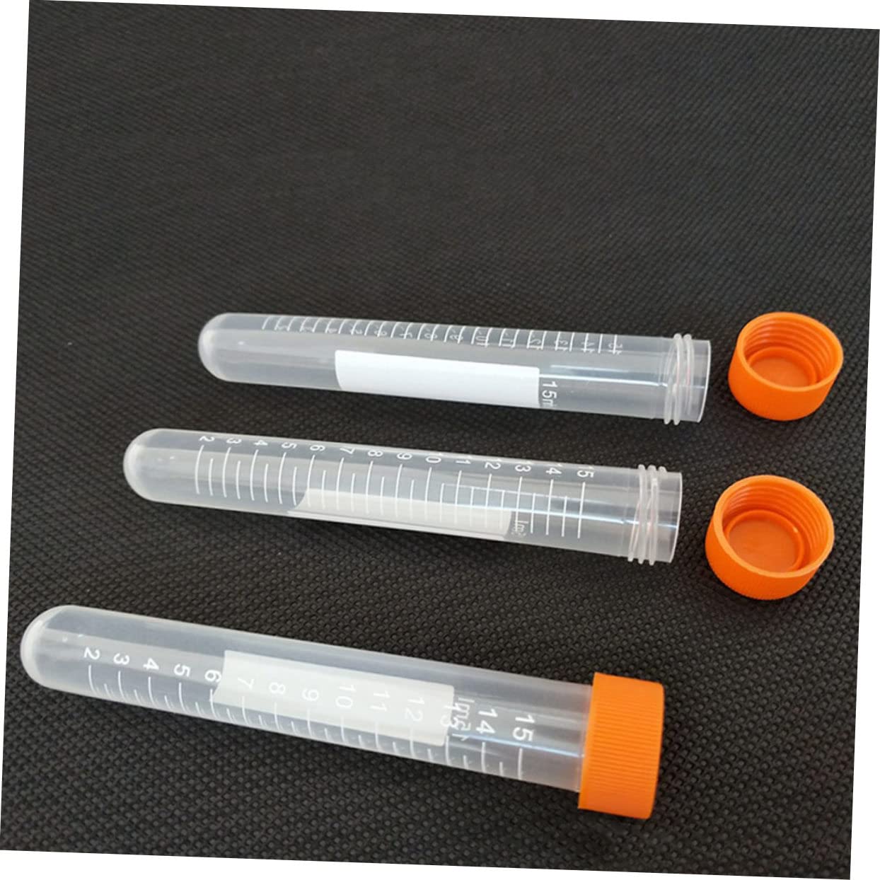 OUNONA 15ml Zentrifugenröhrchen aus Pe mit Schraubkappe Transparentes Röhrchen Hitzebeständig zur Sterilisation für Labor und Krankenhausbedarf 100 Stück Zufällige Farbe
