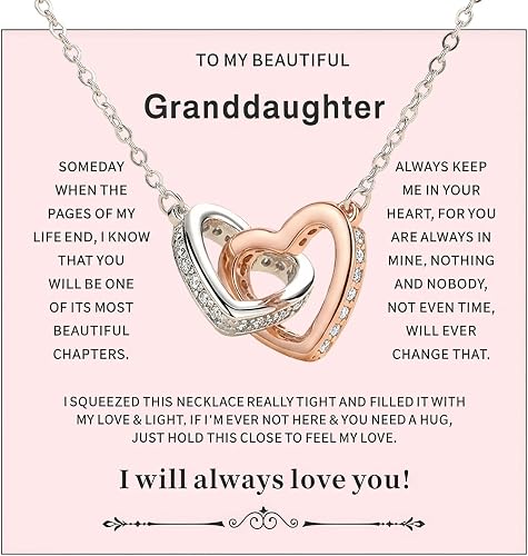 Sihdnok Granddaughter Necklace in 925 Sterling Silver, Gift from Grandma and Gra