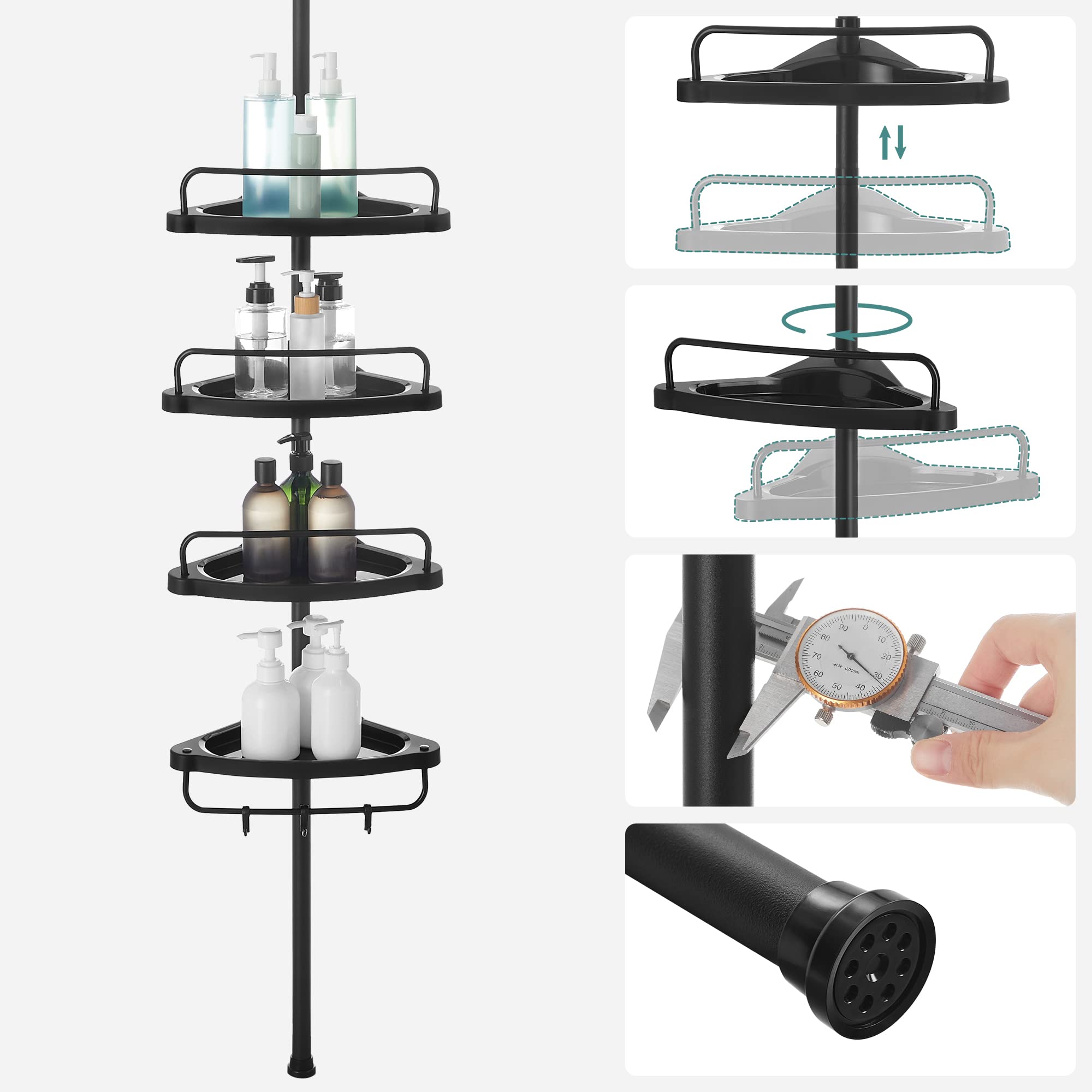 Buy SONGMICS Adjustable Bathroom Corner Shelf, Telescopic Shower Caddy