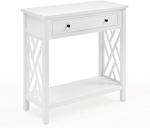 Alaterre Furniture Coventry - Mesa consola de madera de 32 pulgadas con cajón y estante