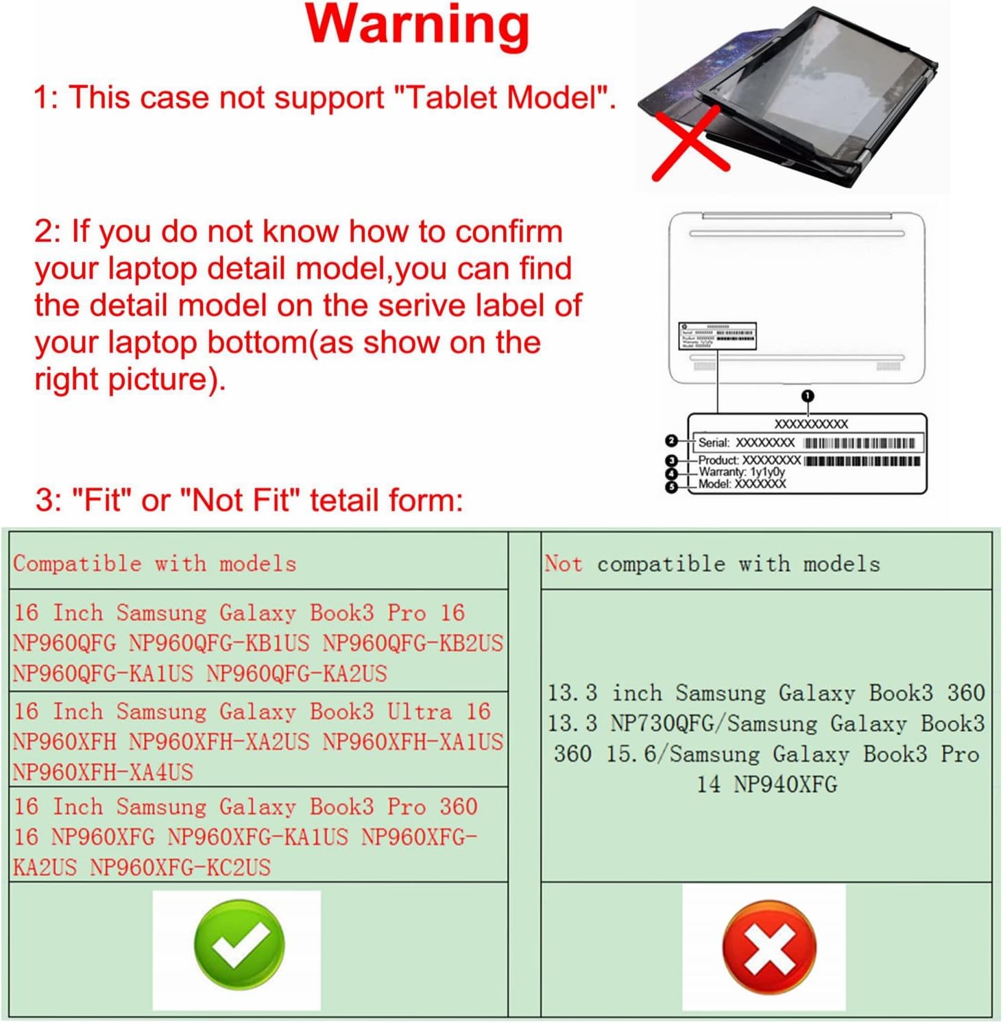 Protective Case for Samsung Galaxy Book3 Pro 16 NP960QFG/Samsung Galaxy Book3 Ultra 16 NP960XFH/Samsung Galaxy Book3 Pro 360 16 NP960XFG Laptop[Not fit Galaxy Book3 14/13.3/15] Black image 2