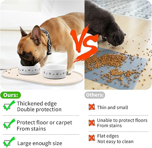 Miniatura 3 de Tapete de alimentación de mascotas para perros y gatos, mantel individual de silicona para perros, antideslizante, impermeable, evita el