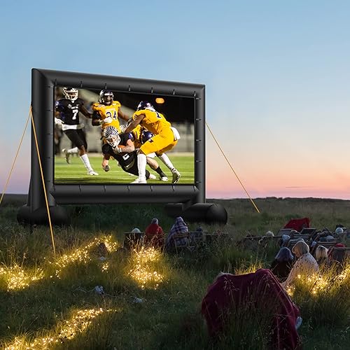 Miniatura 7 de Amada AMPJ04 - Pantalla de cine inflable para exteriores de 14 pies, pantalla de proyector con aire rápido de bajo ruido, compatible con proyección