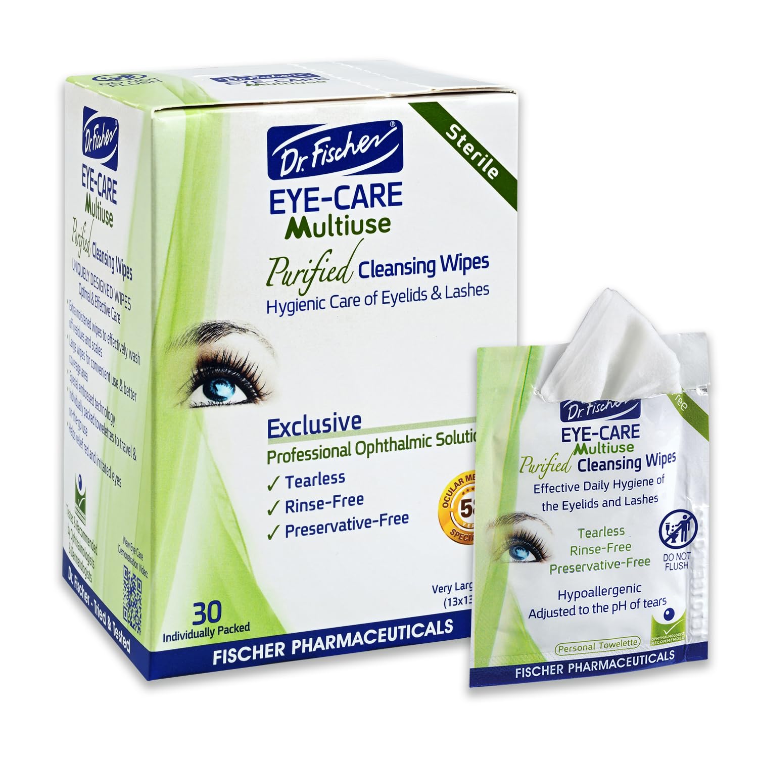 Dr. Fischer Eyelid Wipes – Purified, Non-Irritating, Pre-moistened Eye Wipes for Cleansing Sensitive Skin. Hypoallergenic Make-up Remover (30) Dr. Fischer Eyelid Wipes – Purified, Non-Irritating, Pre-moistened Eye Wipes for Cleansing Sensitive Skin. Hypoallergenic Make-up Remover (30)