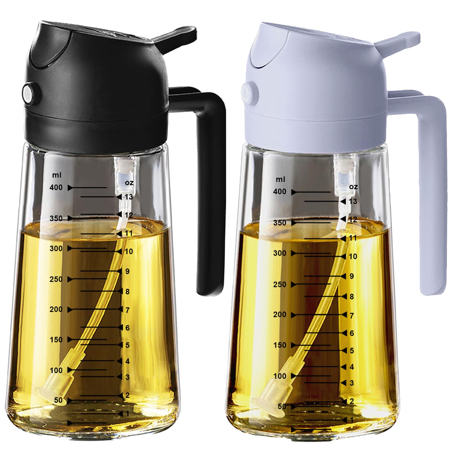 16oz/470ml Olive Oil Sprayer for Cooking - 2 in 1 Olive Oil Dispenser for Kitchen Gadgets, Air Fryer, Salad, and BBQ - Assorted Color