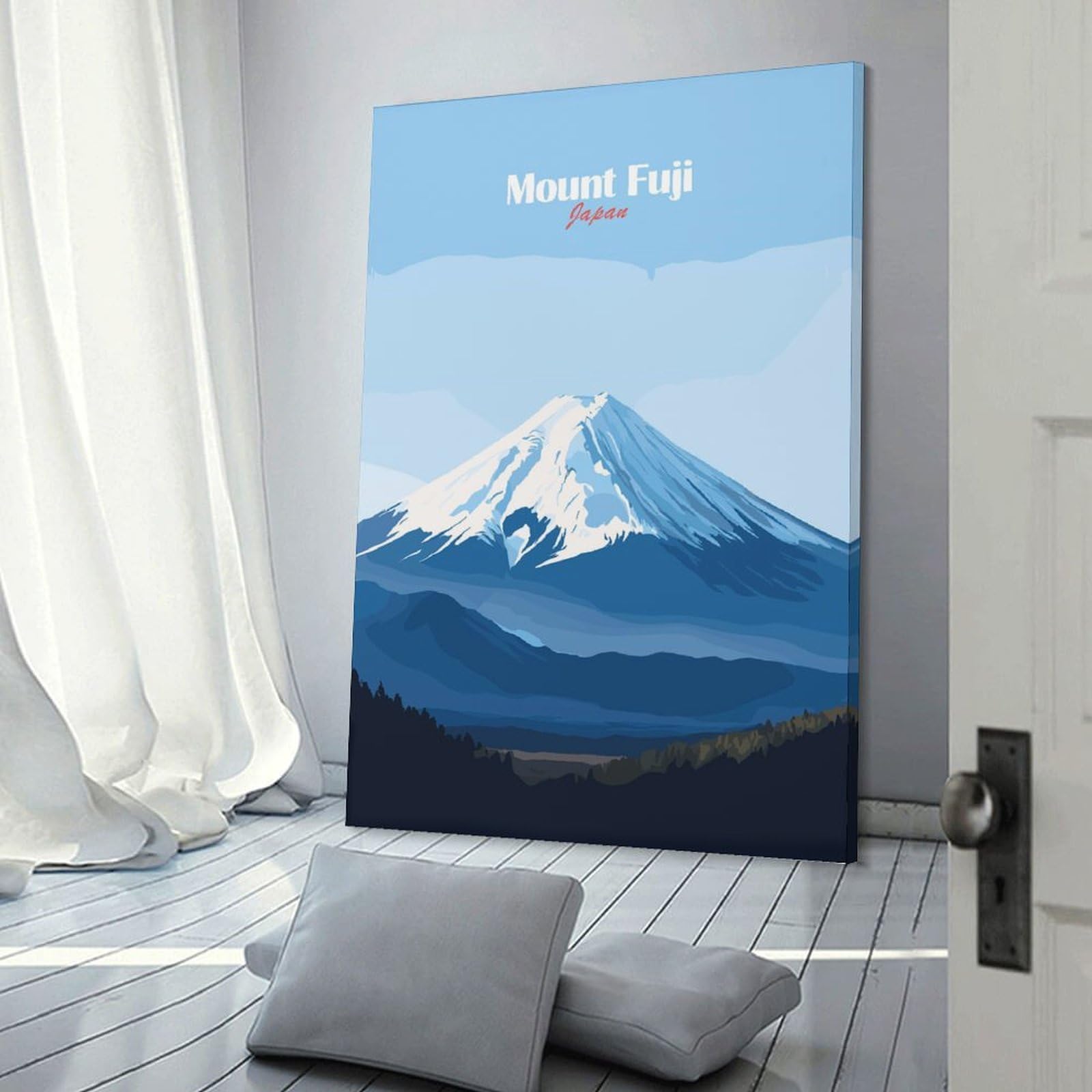Junmoney Room Decor Wall Art Mount Fuji Japan, 24x36inch(60x90cm), for Flats, Guest Rooms Or Compact Rooms, Wall Decor with Flexible Room Appeal